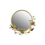Leaf Design Wall Mirror Gold