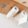 1PC Paper Towel Holder Wall Mounted Roll Paper Holder Punching-free Space-saving Paper Storage Organizer For Kitchen And Bathroom Kitchen Organizers And Storage Kitchen Accessories