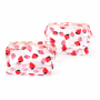 2PCS Strawberry Pvc Makeup Bag Clear Cosmetic Toiletry Travel Pouch