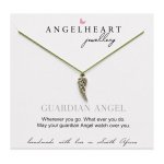 Single Angelwing Necklace Green Silk