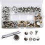 Craft Diy Leather Rivets Kit Double Cap Brass Set