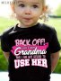 Back Off I Have A Crazy Grandma... Print Short Sleeve T-Shirt Girls Comfy Tees Pullover For Summer Gift