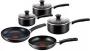Tefal Essential 8-Piece Non-Stick Cookware Set - Black