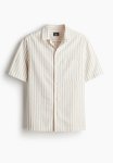 Regular Fit Linen-blend Shirt - Beige