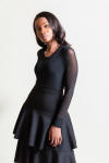 Round Neck Mesh Top - 3XL Black
