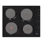 Univa 600MM Solid Plate Black Enamel Hob With Control Panel