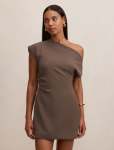 Danielle Asymmetrical MINI Dress - 16 Porcini