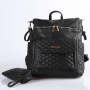 My Collection West Leather Diaper Bag - Black