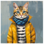 CAT Stretched Canvas Winter