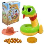 Jtlb Electric Rattlesnake Toy With Motion Sensor & Sound - Gold Nugget Stealing Challenge Game - Western Cowboy Themed Tabletop