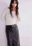 Flatlock-seam Long-sleeved Top - Cream