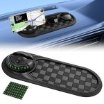 Multifunction Car Anti-slip Mat Auto Phone Holder Car Anti Slip Mat Phone Holder Rotatable Anti Skid Car Dashboard Pad With Temp