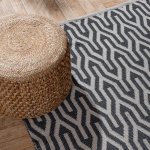 Handwoven Jacquard Rug 120 X 180CM - Wishbone - Dark Grey