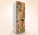 Vintage Newspaper Ad Collage Fridge Sticker