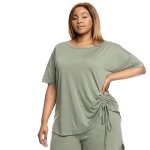 Donnay Plus Size Sleepwear Ruche Detail Tee - Fatigue