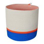 Mia Melange - XL Planter - Ocean Blue Blue & Neon Orange - 28CM