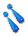 Goldair Gold Dark Blue Resin Drop Stud Earrings