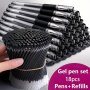 18pcs Gel Pen Set School Supplies Black Blue Red Ink Color 0.5mm Ballpoint Pen Kawaii Pen Office Stationery
