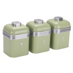 Retro Deluxe 3 Piece Canister Set Green