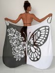 Bohemian Style Swim Vacay Dress With Butterfly & Floral Print Wrap Cross Design - Versatile Beach Cover-up