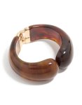 Goldair Gold & Brown Resin Open Front Bangle