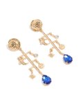Worn Gold Sun & Moon Marble Drop Earrings