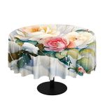 Snow In The Garden Round Tablecloth