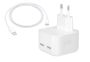 50W Dual Usb-c / Type-c Ports Fast Charger With Cable White