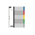 Bantex Dividers Pp Multi-punched A4 1-5 Division Pp Index 5 Colours.