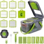 Generic Vegetable Cutter 22-IN-1 Onion Chopper With Container Plastic Cutter Kitchen Tool Set