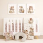 Floral Cot Bedding Set Teapot Mouse