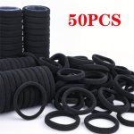 50PCS Black Elastic Hair Bands - Simple Hair Accessories - Ideal Choice For Gift