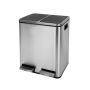 Recycle 2 Compartments Soft Close Stainless Steel Kitchen Dustbin 15 Liters Each W44XD39XH48CM