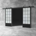 Glass Barn Door D14 - 2100 X 1900 X 25MM Reeded Glass