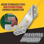 28 70PCS SET Universal Stainless Steel Furniture Corner Connectors - New Stainless Steel Corner Bracket Multifunctional Triangul