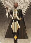 Ral Zarek Guest Lecturer Art Card Gold-stamped Planeswalker Symbol Secrets Of Strixhaven Art Series - Damaged