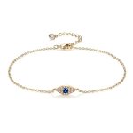 Mtmy Evil Eye Bracelet For Women 14K Gold Plated Dainty Bracelets With Crystcal Adjustable Chain Cute Eye Bracelet Gold Jewelry