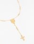 Goldair Gold Plated Cubic Zirconia Cross Y-necklace