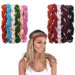 Headband Single Braided Silver Weave