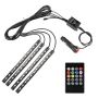 Rgb Car Atmosphere Strip Light With Wireless Remote Control 12 X 4 LED