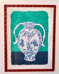 Blue & White Vase Red Bobbled Frame 3.5X60X45CM