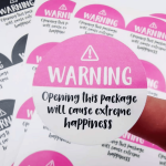 120PCS1.5" 38MM Black And Pink Adorable Warning Extreme Happiness Labels Thank You Packaging Stickers Happy Post Stickers Cute H