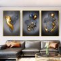 1pc Romantic Golden Silvery Line Lover Metal Sculpture Wall Art - Perfect For Living Room And Bedroom Decor - Printable Poster And Painting -