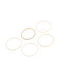 Goldair Gold Diamante & Shiny Bangles 5-PACK