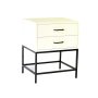 El Capitan White Side Table Two Drawer - Round Handles