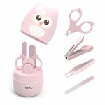 Yiveko Baby Nail Kit 4-IN-1 Baby Nail Care Set With Cute Case Baby Nail Clippers Scissors Nail File & Tweezers Baby Manicure Kit
