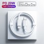 Original 20W/30W Pd/usb Cable For Iphone 14 13 12 8 Plus MINI 11 Pro XS Max X Xr Fast Charging Data Cord Usb-c To Lighting Cable