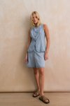 Pinstripe Denim Bermuda Shorts - 16 Light Wash