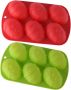 Silicone Easter 2PCS Red And Green Egg Shape Baking Molds