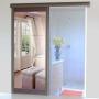 Interior Sliding Door Kit With Sliding Mechanism Mdf/glass 1 Side Mirror 1 Side MAHOGANY-W890XH2050MM